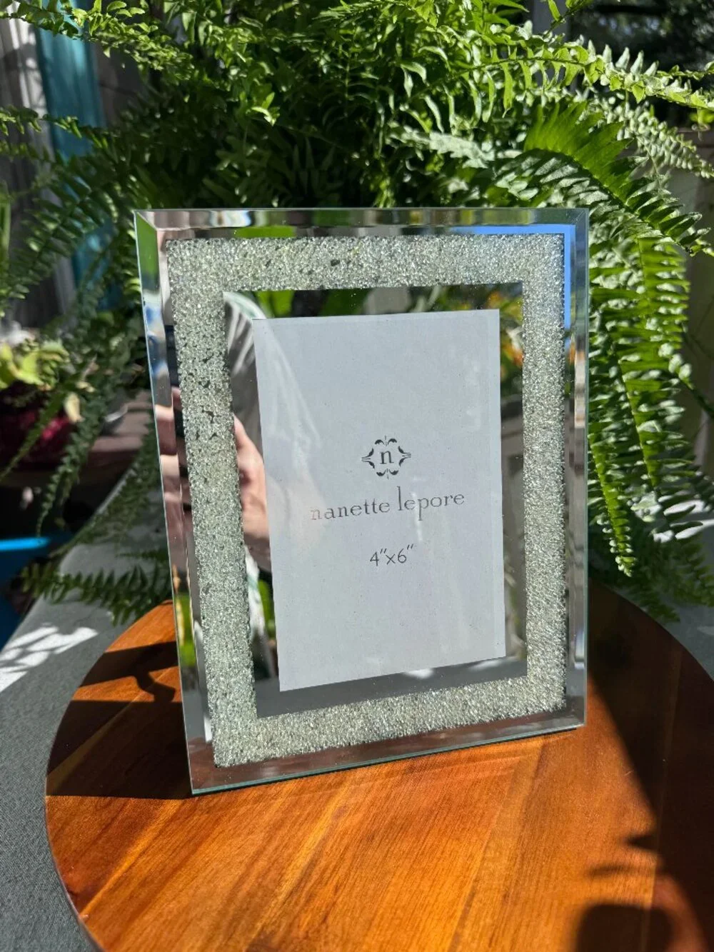 Nanette Lepore 4x6 Mirrored Crystal Picture Frame with Silver Bling Glam